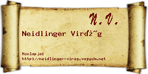 Neidlinger Virág névjegykártya